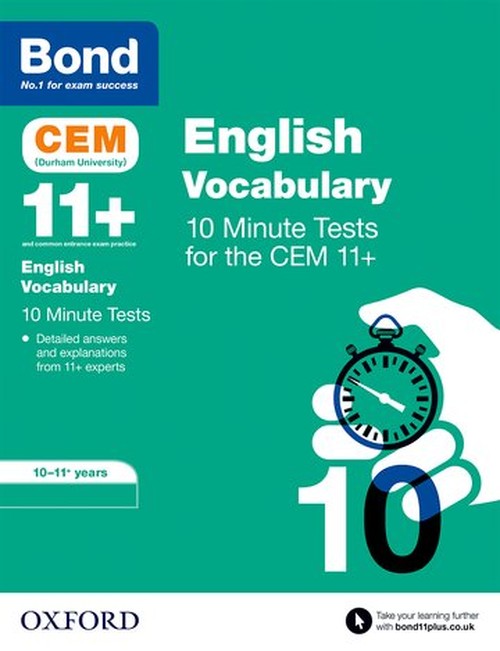 Bond 11+ CEM Vocabulary 10 Minute Tests: Ready for the 2026 Cambridge Select Insight exam