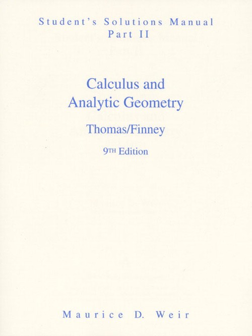 Student Solutions Manual Part 2 for Calculus