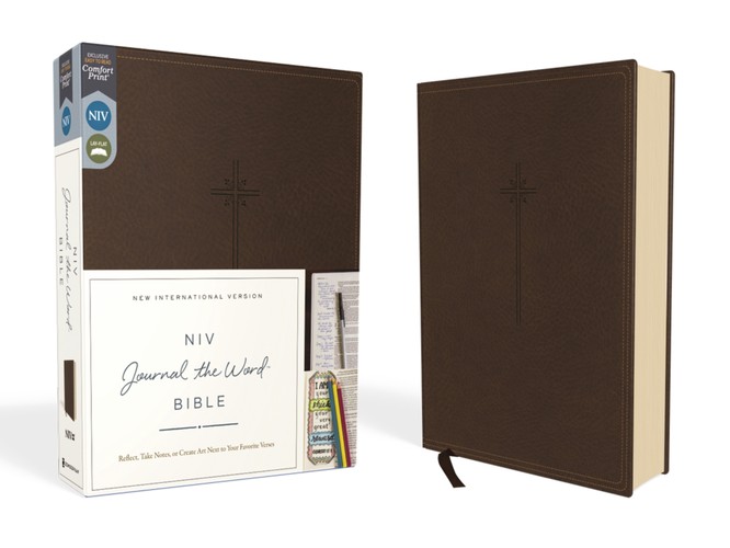 NIV, Journal the Word Bible (Perfect for Note-Taking), Leathersoft, Brown, Red Letter, Comfort Print