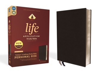 NIV, Life Application Study Bible, Third Edition, Personal Size, Bonded Leather, Black, Red Letter