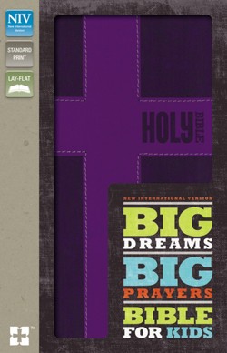 NIV, Big Dreams, Big Prayers Bible for Kids, Leathersoft, Purple