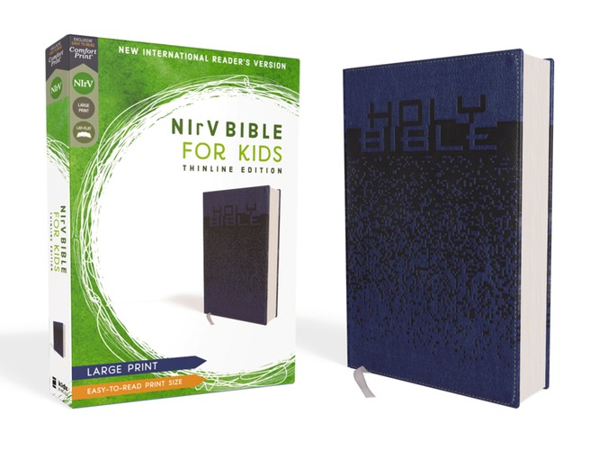 NIrV, Bible for Kids, Large Print, Leathersoft, Blue, Comfort Print
