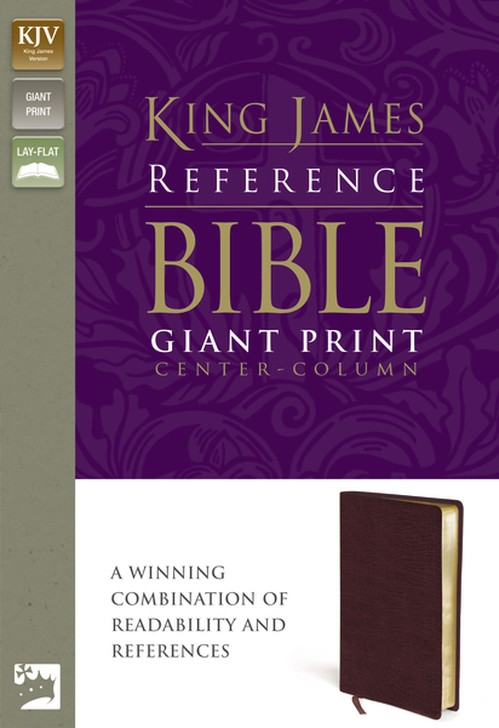 KJV, Reference Bible, Giant Print, Bonded Leather, Burgundy, Red Letter Edition