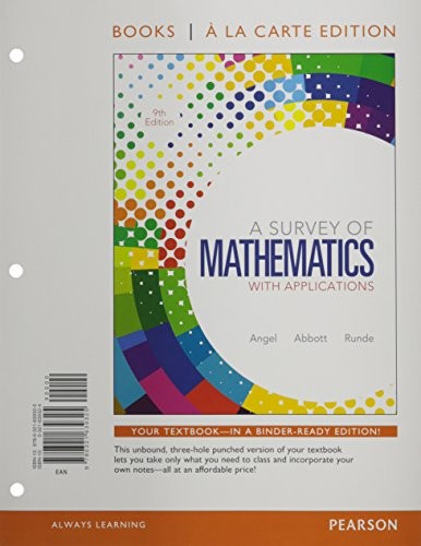 Survey of Mathematics with Applications, A, Books a la Carte Edition