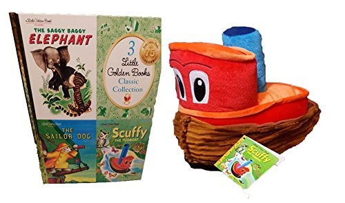 Little Golden Books: Scuffy the Tugboat, The Saggy Baggy Elephant and The Sailor Dog with Scuffy the Tugboat Plush Toy