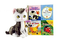 Little Golden Books: The Shy Little Kitten,The Little Red Hen and The Little Red Caboose with The Shy Little Kitten Plush Toy