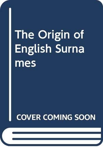 Origin of English Surnames