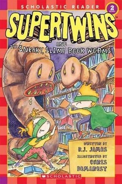 Supertwins and the Sneaky, Slimy Book Worms
