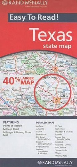 Rand McNally Easy to Read! Texas State Map
