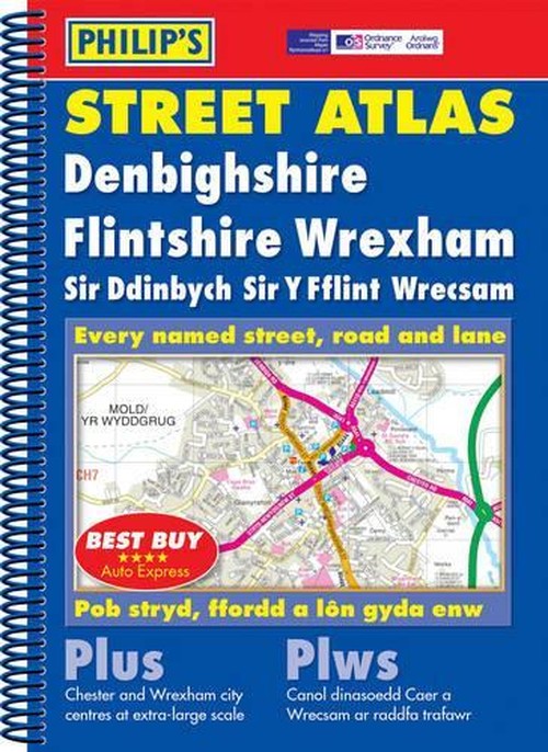 Philip's Street Atlas Denbighshire, Flintshire and Wrexham