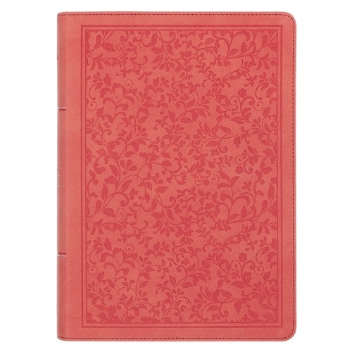 Nlt, the Spiritual Growth Bible (Faux Leather, Coral Vines)