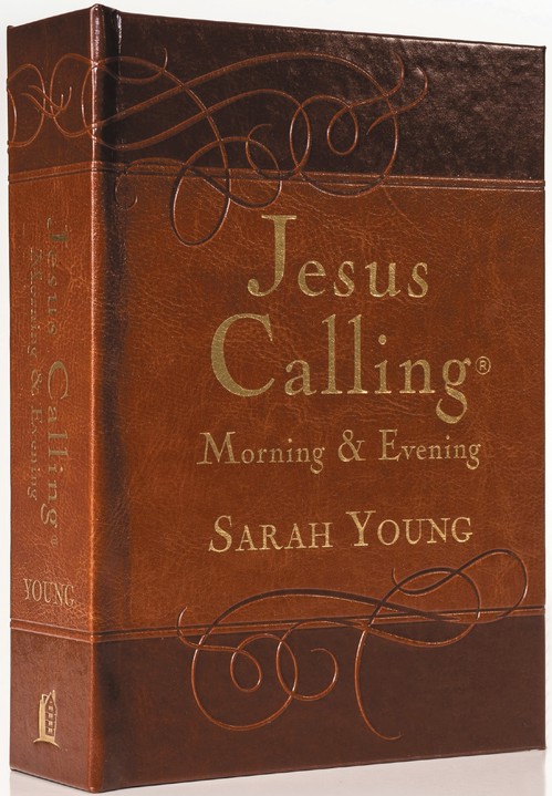 Jesus Calling Morning and Evening, Brown Leathersoft Hardcover, with Scripture References