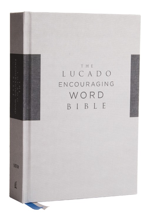 NIV, Lucado Encouraging Word Bible, Cloth over Board, Gray, Comfort Print