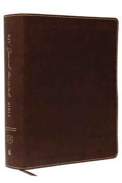 KJV Large Print Bible, Journal the Word, Reflect, Journal or Create Art Next to Your Favorite Verses (Brown Bonded Leather, Red Letter, Comfort Print: King James Version)
