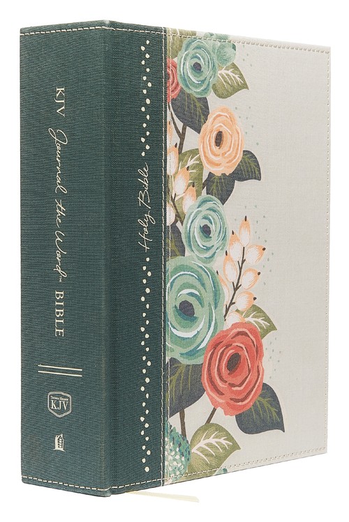 KJV Large Print Bible, Journal the Word: Reflect, Journal or Create Art Next to Your Favorite Verses (Green Cloth Over Board, Red Letter: King James Version)