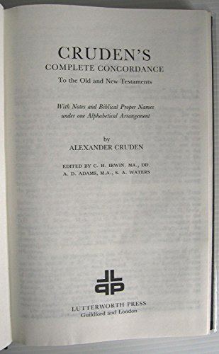 Cruden's Complete Concordance to the Old and New Testaments