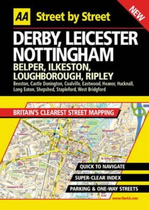 AA Street by Street Derby, Leicester, Nottingham
