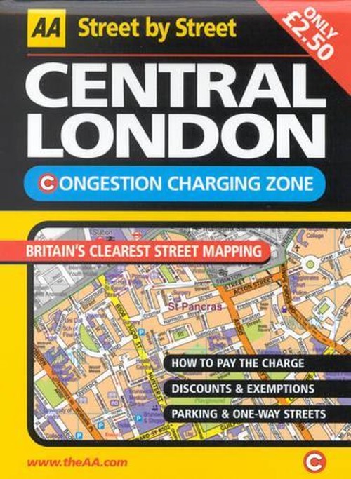 AA Street by Street Central London Congestion Charging Zone
