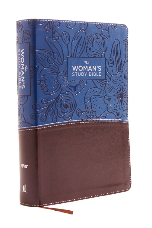 NIV, The Woman's Study Bible, Leathersoft, Blue/Brown, Full-Color, Red Letter