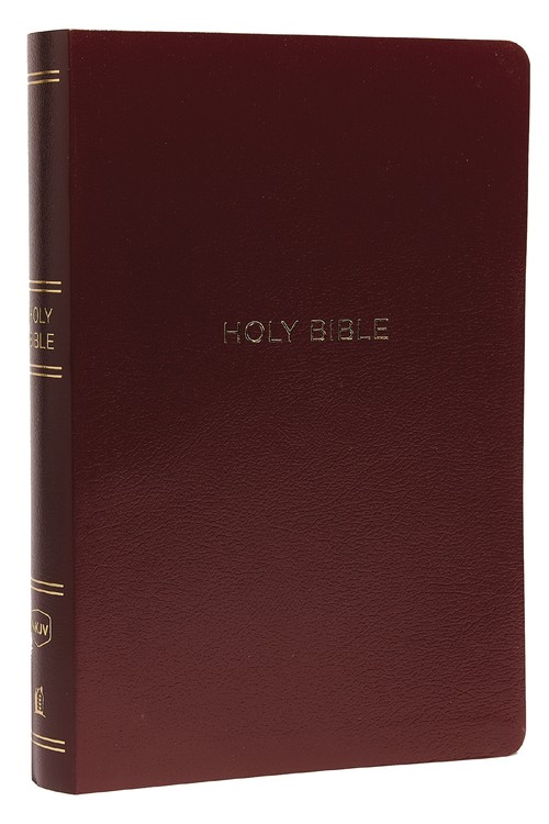 NKJV Holy Bible, Giant Print Center-Column Reference Bible, Burgundy Leather-look, 72,000+ Cross References, Red Letter, Comfort Print: New King James Version