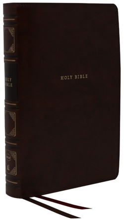 NKJV, Reference Bible, Classic Verse-by-Verse, Center-Column, Leathersoft, Black, Red Letter, Comfort Print