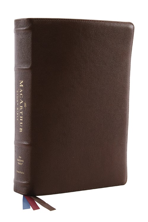 The NKJV, MacArthur Study Bible, Brown Premium Goatskin Leather, Premier Collection, Comfort Print