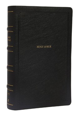 NKJV, End-of-Verse Reference Bible, Personal Size Large Print, Leathersoft, Black, Red Letter, Comfort Print