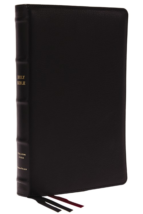 KJV Holy Bible: Large Print Thinline, Black Goatskin Leather, Premier collection, Red Letter, Comfort Print: King James Version