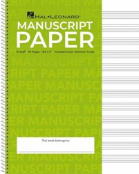 Standard Wirebound Manuscript Paper Green Cover 12 Staves Per Page Music Notation Guide for Composers Students and Musicians Hal Leonard Spiral-Bound Staff Paper