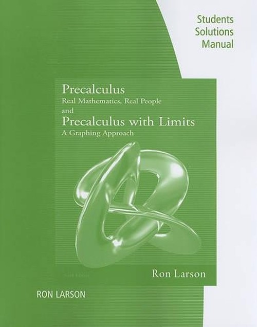 Precalculus and Precalculus with Limits Students Solutions Manua