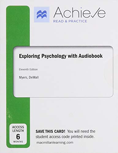 Achieve Read & Practice for Exploring Psychology with Audiobook (1-Term Access)