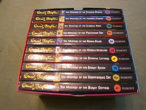 TEN CLASSICS BY ENID BLYTON CONTAINING THE MYSTERIES OF BURNT COTTAGE, DISOPPEARING CAT, SECRET ROOM, SPITEFUL LETTERS, MISSING NECKLACE, HIDDEN HOUSE, PANTOMIME CAT, INVISIBLE THIEF, VANISHED PRINCE,