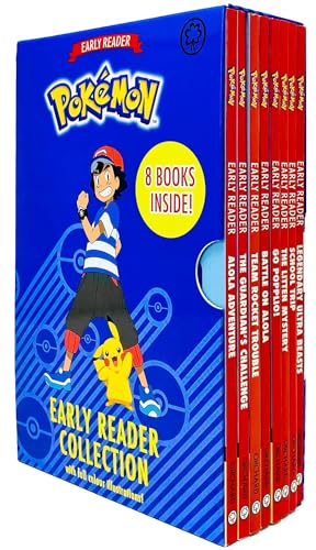 The Official Pokemon Early Reader 8 Books Box Collection Set (Alola Adventure, Guardians Challenge, Team Rocket Trouble, Battle on Alola, Go Popplio!, School Trip and MORE!)