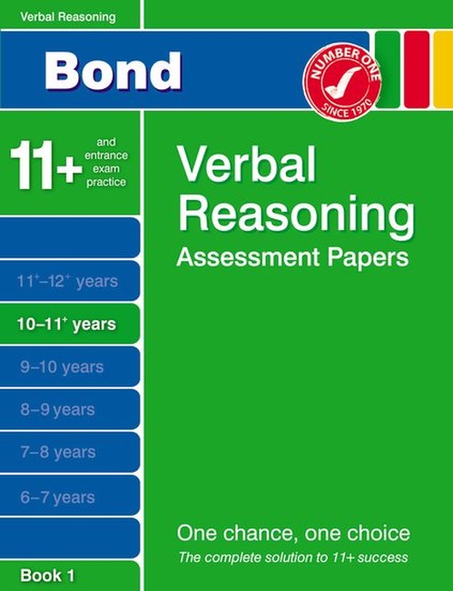 Bond Verbal Reasoning Assessment Papers 10-11+ Years Book 1