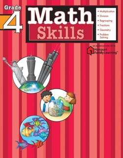 Math Skills: Grade 4 (Flash Kids Harcourt Family Learning)