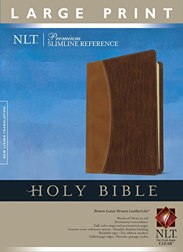 NLT Premium Slimline Reference Bible, Large Print, Brown