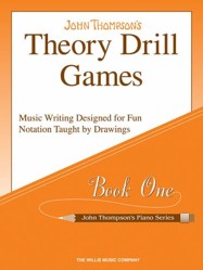 Theory Drill Games Set 1. Workbooks.: Music Writing Designed for Fun Notation Taught by Drawings (John Thompson's Piano Series)