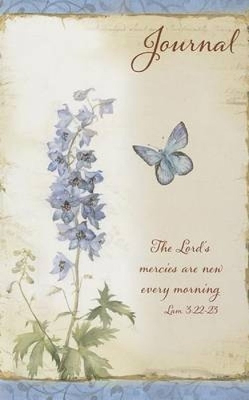 Christian Art Gifts Scripture Journal the Lord's Mercies Are New Every Morning Lamentations 3:22-23 Bible Verse Blue Floral Inspirational Notebook,128 Ruled Pages Flexcover 5.5" X 8.5"