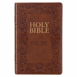 KJV Bible Deluxe Gift (Faux Leather, Medium Brown)