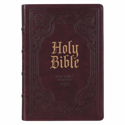 KJV Bible Giant Print Full-Size (Faux Leather, Dark Brown)