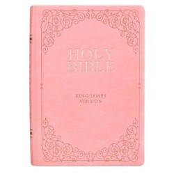 KJV Bible Giant Print Full-Size Faux Leather, Pink)