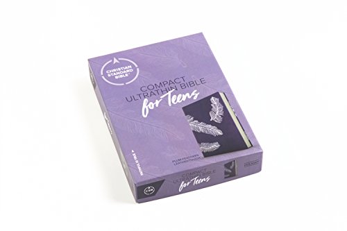 CSB Compact Ultrathin Bible for Teens, Plum Feathers LeatherTouch