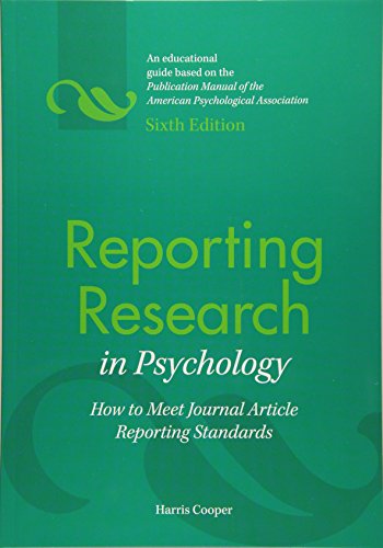 Reporting Research in Psychology