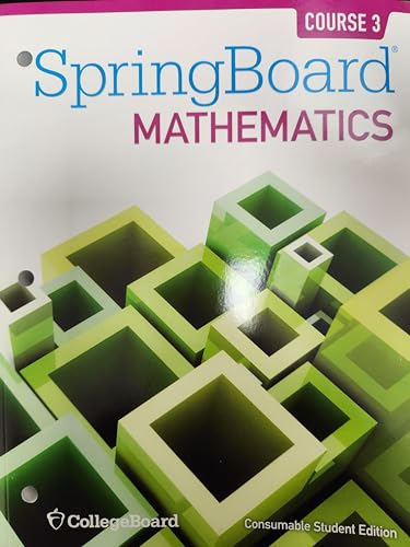 SpringBoard Mathematics Common Core Edition Course PreAlgebra Students Edition