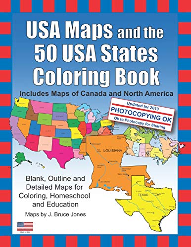 USA Maps and the 50 USA States Coloring Book