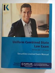 Kaplan Series 66 License Exam Manual 10th Edition and Class Notes Manual, Brand new