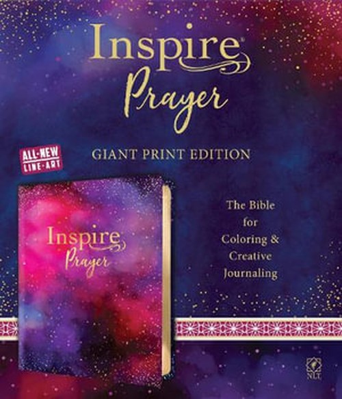NLT Inspire PRAYER Bible Giant Print (LeatherLike, Purple)