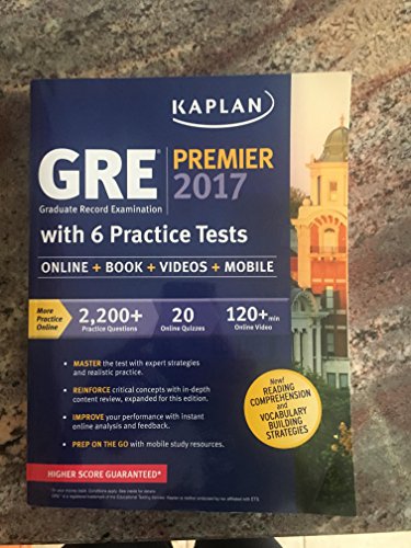 GRE Premier 2017 with 6 Practice Tests