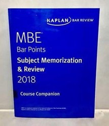 2018 Kaplan MBE Bar Points Subject Memorization &