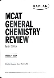 Kaplan , MCAT General Chemistry Review, Tenth Edition, Online- Book